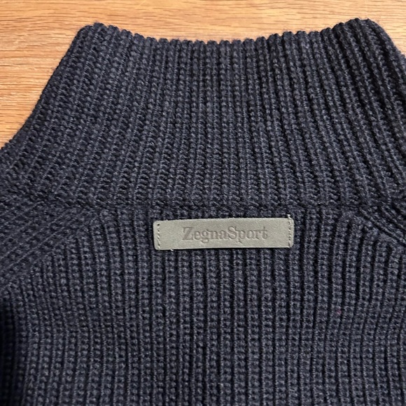 ZEGNA Sport 100% Wool Quarted Zip Sweater - XL - Picture 7 of 7